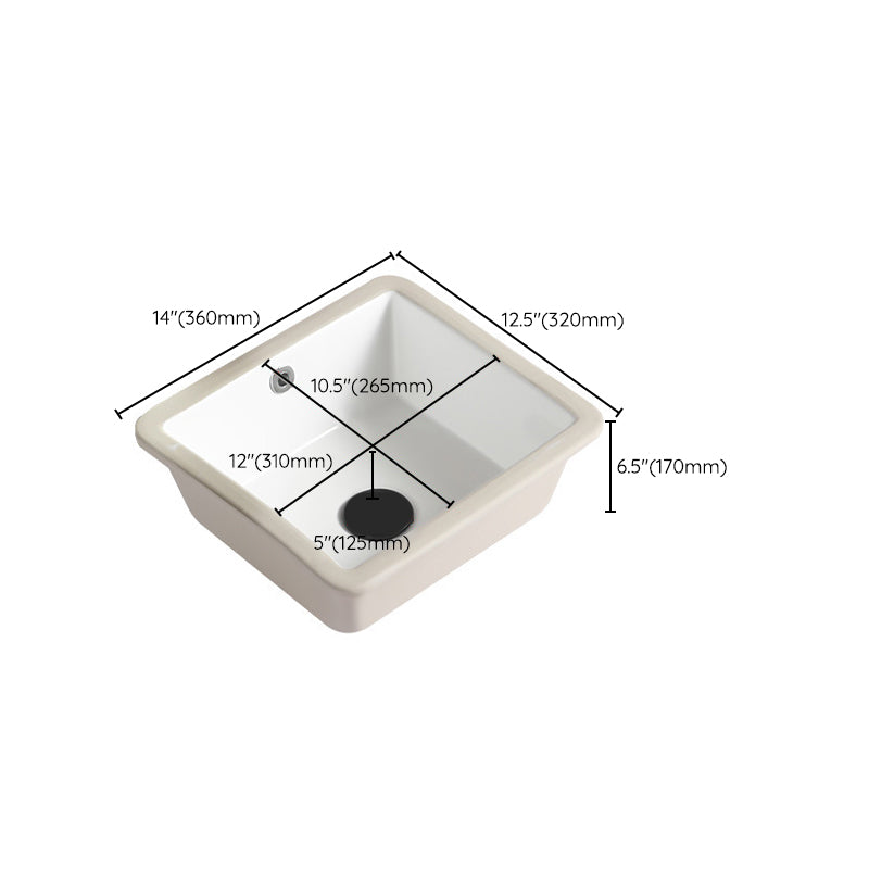 Contemporary Bathroom Sink with Pop-Up Drain Porcelain Rectangular Undermount Vanity Sink Clearhalo 'Bathroom Remodel & Bathroom Fixtures' 'Bathroom Sinks & Faucet Components' 'Bathroom Sinks' 'bathroom_sink' 'Home Improvement' 'home_improvement' 'home_improvement_bathroom_sink' 7183210