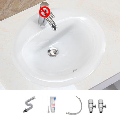 Oval Undermount Bathroom Sink Porcelain Shut-Off Valve Included Bathroom Sink Sink Clearhalo 'Bathroom Remodel & Bathroom Fixtures' 'Bathroom Sinks & Faucet Components' 'Bathroom Sinks' 'bathroom_sink' 'Home Improvement' 'home_improvement' 'home_improvement_bathroom_sink' 7183217