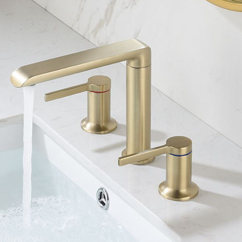 Modern Brass Tub Faucet with 2 Handles Deck Mount Bathroom Faucet Gold Lever Handles Clearhalo 'Bathroom Remodel & Bathroom Fixtures' 'Bathtub Faucets' 'bathtub_faucets' 'Home Improvement' 'home_improvement' 'home_improvement_bathtub_faucets' 7183412