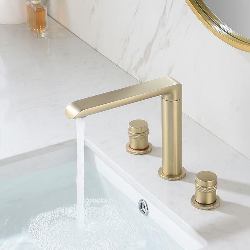 Modern Brass Tub Faucet with 2 Handles Deck Mount Bathroom Faucet Clearhalo 'Bathroom Remodel & Bathroom Fixtures' 'Bathtub Faucets' 'bathtub_faucets' 'Home Improvement' 'home_improvement' 'home_improvement_bathtub_faucets' 7183413