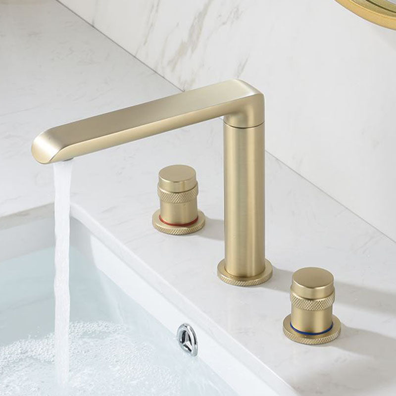 Modern Brass Tub Faucet with 2 Handles Deck Mount Bathroom Faucet Gold Knob Handles Clearhalo 'Bathroom Remodel & Bathroom Fixtures' 'Bathtub Faucets' 'bathtub_faucets' 'Home Improvement' 'home_improvement' 'home_improvement_bathtub_faucets' 7183414