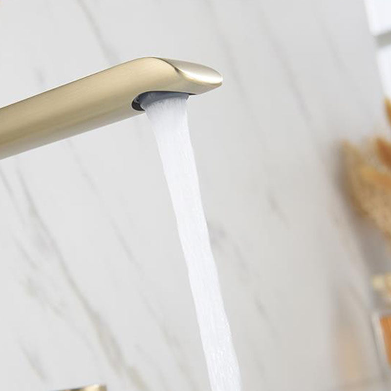 Modern Brass Tub Faucet with 2 Handles Deck Mount Bathroom Faucet Clearhalo 'Bathroom Remodel & Bathroom Fixtures' 'Bathtub Faucets' 'bathtub_faucets' 'Home Improvement' 'home_improvement' 'home_improvement_bathtub_faucets' 7183422