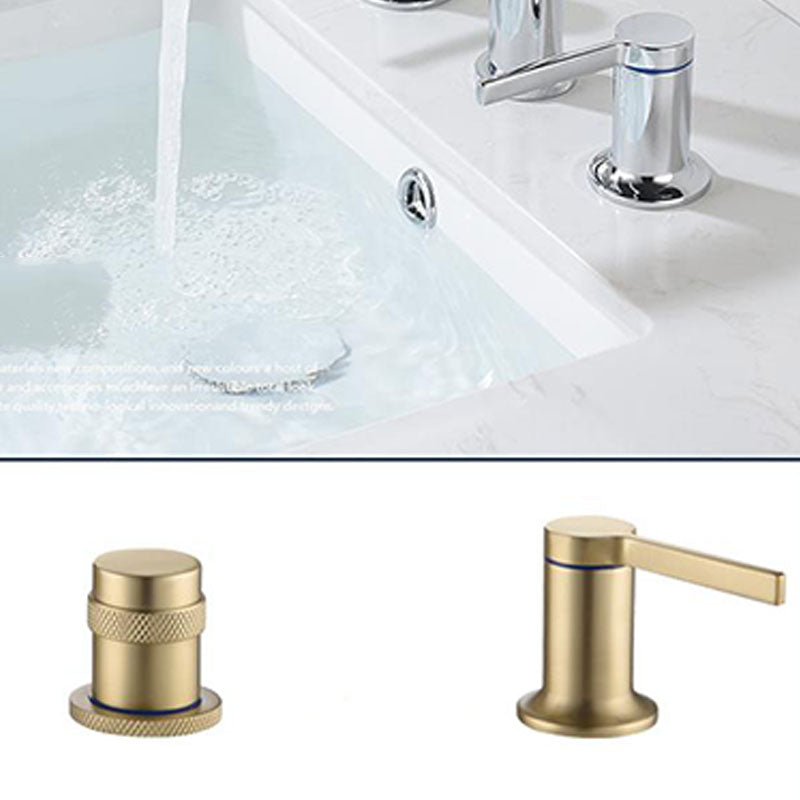 Modern Brass Tub Faucet with 2 Handles Deck Mount Bathroom Faucet Clearhalo 'Bathroom Remodel & Bathroom Fixtures' 'Bathtub Faucets' 'bathtub_faucets' 'Home Improvement' 'home_improvement' 'home_improvement_bathtub_faucets' 7183424