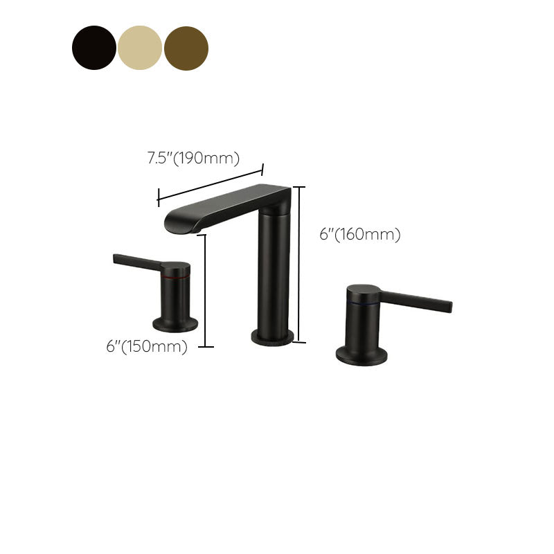 Modern Brass Tub Faucet with 2 Handles Deck Mount Bathroom Faucet Clearhalo 'Bathroom Remodel & Bathroom Fixtures' 'Bathtub Faucets' 'bathtub_faucets' 'Home Improvement' 'home_improvement' 'home_improvement_bathtub_faucets' 7183426