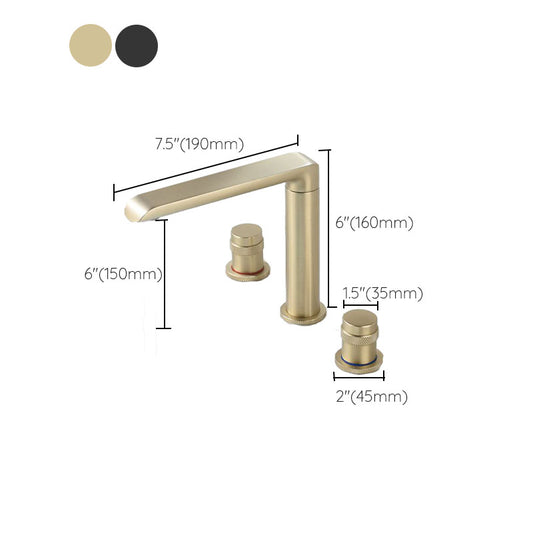 Modern Brass Tub Faucet with 2 Handles Deck Mount Bathroom Faucet Clearhalo 'Bathroom Remodel & Bathroom Fixtures' 'Bathtub Faucets' 'bathtub_faucets' 'Home Improvement' 'home_improvement' 'home_improvement_bathtub_faucets' 7183427