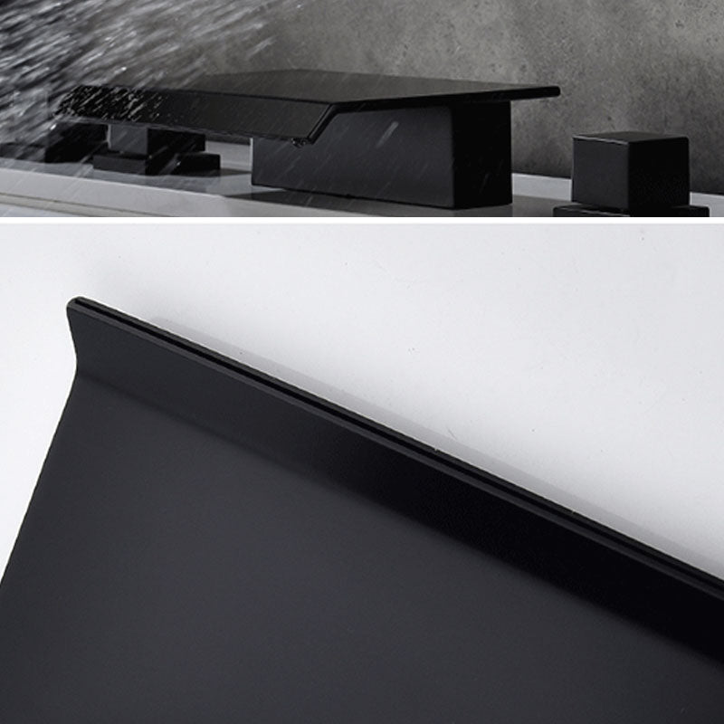 Modern Roman Tub Faucet with Waterfall Spout Deck Mount Bathroom Faucet Clearhalo 'Bathroom Remodel & Bathroom Fixtures' 'Bathtub Faucets' 'bathtub_faucets' 'Home Improvement' 'home_improvement' 'home_improvement_bathtub_faucets' 7183445