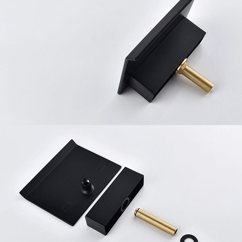 Modern Roman Tub Faucet with Waterfall Spout Deck Mount Bathroom Faucet Clearhalo 'Bathroom Remodel & Bathroom Fixtures' 'Bathtub Faucets' 'bathtub_faucets' 'Home Improvement' 'home_improvement' 'home_improvement_bathtub_faucets' 7183448