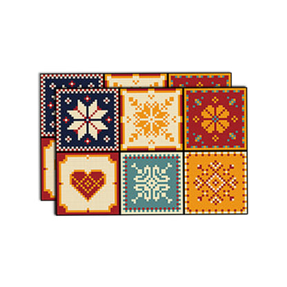 Waterproof Peel & Stick Mosaic Tile Contemporary Peel & Stick Mosaic Tile Red-Yellow 2-Piece Set Clearhalo 'Flooring 'Home Improvement' 'home_improvement' 'home_improvement_peel_stick_blacksplash' 'Peel & Stick Backsplash Tile' 'peel_stick_blacksplash' 'Walls & Ceilings' Walls and Ceiling' 7183650