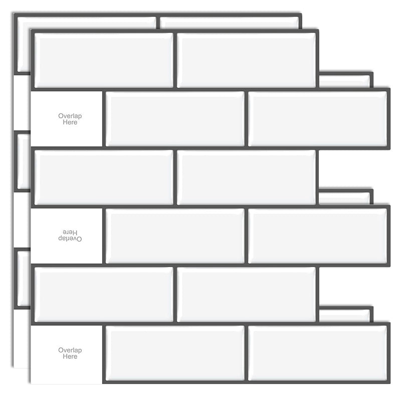 Plastic Peel & Stick Subway Tile Modern Simple Peel & Stick Subway Tile Milky White Clearhalo 'Flooring 'Home Improvement' 'home_improvement' 'home_improvement_peel_stick_blacksplash' 'Peel & Stick Backsplash Tile' 'peel_stick_blacksplash' 'Walls & Ceilings' Walls and Ceiling' 7183688