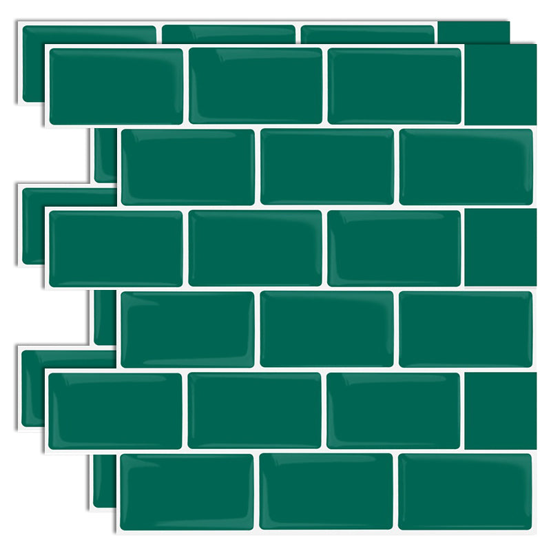Plastic Peel & Stick Subway Tile Modern Simple Peel & Stick Subway Tile Green Clearhalo 'Flooring 'Home Improvement' 'home_improvement' 'home_improvement_peel_stick_blacksplash' 'Peel & Stick Backsplash Tile' 'peel_stick_blacksplash' 'Walls & Ceilings' Walls and Ceiling' 7183694
