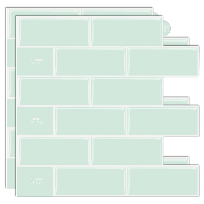 Plastic Peel & Stick Subway Tile Modern Simple Peel & Stick Subway Tile Cyan Clearhalo 'Flooring 'Home Improvement' 'home_improvement' 'home_improvement_peel_stick_blacksplash' 'Peel & Stick Backsplash Tile' 'peel_stick_blacksplash' 'Walls & Ceilings' Walls and Ceiling' 7183696