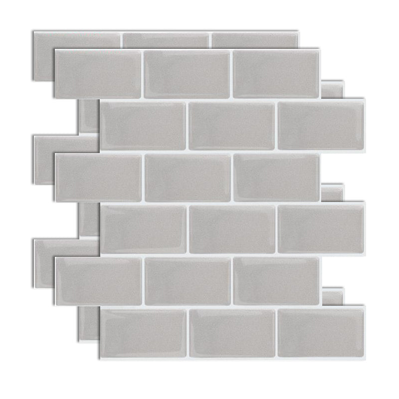 Plastic Peel & Stick Subway Tile Modern Simple Peel & Stick Subway Tile Silver Gray Clearhalo 'Flooring 'Home Improvement' 'home_improvement' 'home_improvement_peel_stick_blacksplash' 'Peel & Stick Backsplash Tile' 'peel_stick_blacksplash' 'Walls & Ceilings' Walls and Ceiling' 7183701