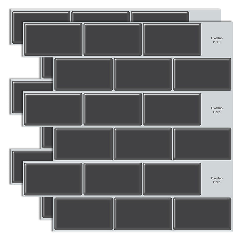 Plastic Peel & Stick Subway Tile Modern Simple Peel & Stick Subway Tile Dark Gray Clearhalo 'Flooring 'Home Improvement' 'home_improvement' 'home_improvement_peel_stick_blacksplash' 'Peel & Stick Backsplash Tile' 'peel_stick_blacksplash' 'Walls & Ceilings' Walls and Ceiling' 7183706