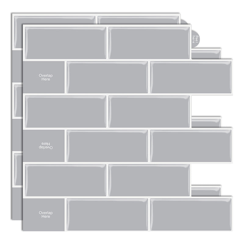 Plastic Peel & Stick Subway Tile Modern Simple Peel & Stick Subway Tile Grey Clearhalo 'Flooring 'Home Improvement' 'home_improvement' 'home_improvement_peel_stick_blacksplash' 'Peel & Stick Backsplash Tile' 'peel_stick_blacksplash' 'Walls & Ceilings' Walls and Ceiling' 7183707