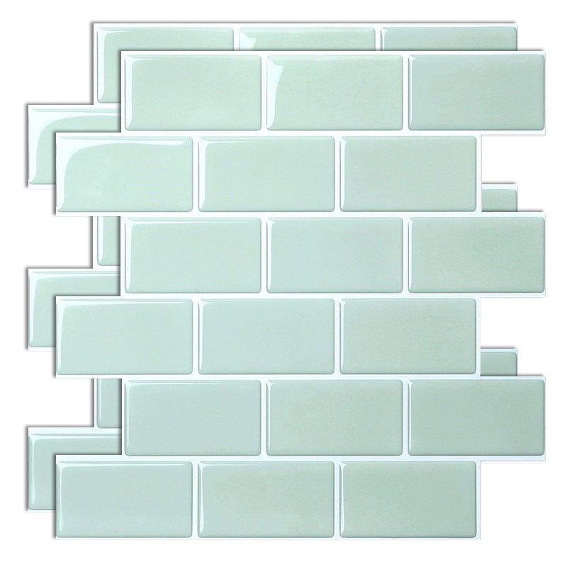 Plastic Peel & Stick Subway Tile Modern Simple Peel & Stick Subway Tile Light Green Clearhalo 'Flooring 'Home Improvement' 'home_improvement' 'home_improvement_peel_stick_blacksplash' 'Peel & Stick Backsplash Tile' 'peel_stick_blacksplash' 'Walls & Ceilings' Walls and Ceiling' 7183709