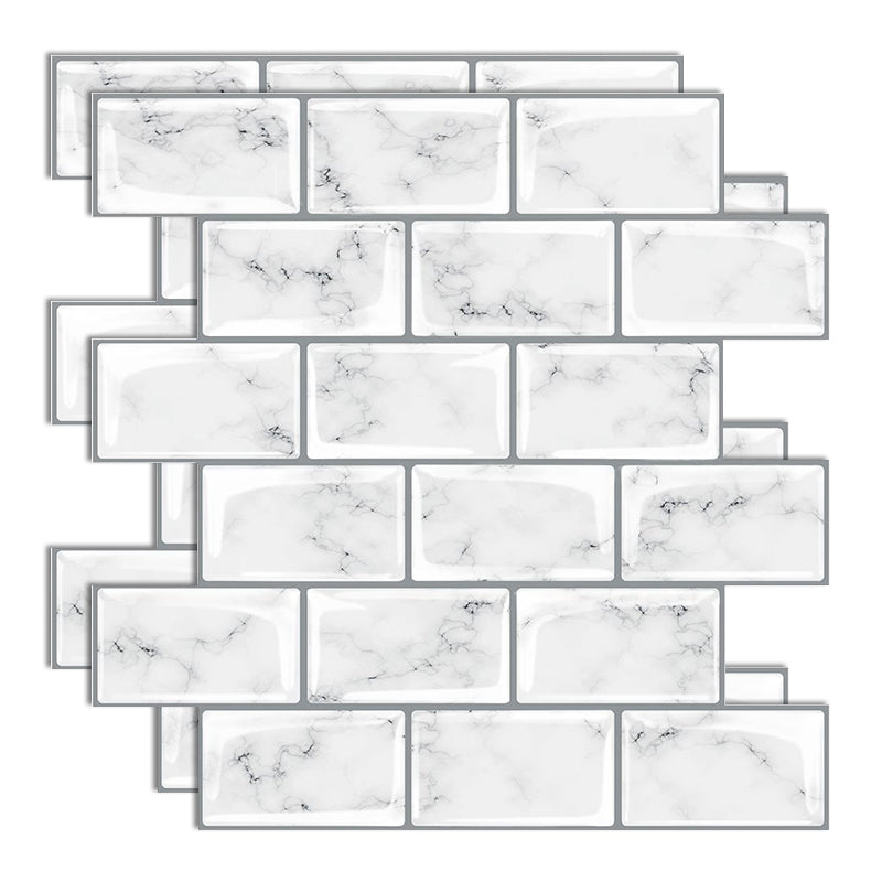 Plastic Peel & Stick Subway Tile Modern Simple Peel & Stick Subway Tile Marble Clearhalo 'Flooring 'Home Improvement' 'home_improvement' 'home_improvement_peel_stick_blacksplash' 'Peel & Stick Backsplash Tile' 'peel_stick_blacksplash' 'Walls & Ceilings' Walls and Ceiling' 7183710