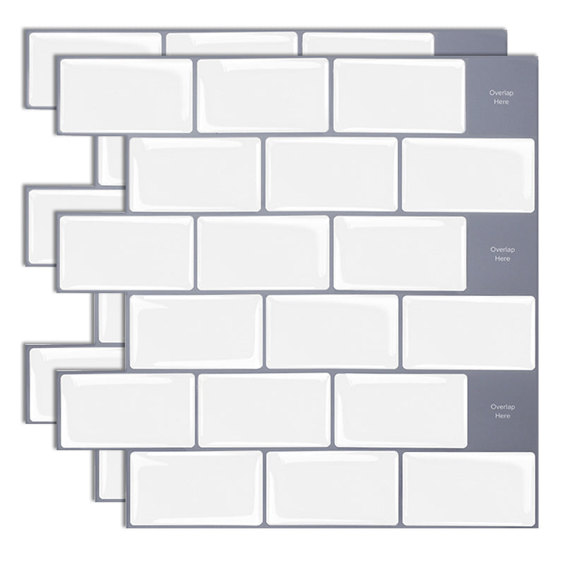 Plastic Peel & Stick Subway Tile Modern Simple Peel & Stick Subway Tile White-Blue Clearhalo 'Flooring 'Home Improvement' 'home_improvement' 'home_improvement_peel_stick_blacksplash' 'Peel & Stick Backsplash Tile' 'peel_stick_blacksplash' 'Walls & Ceilings' Walls and Ceiling' 7183713