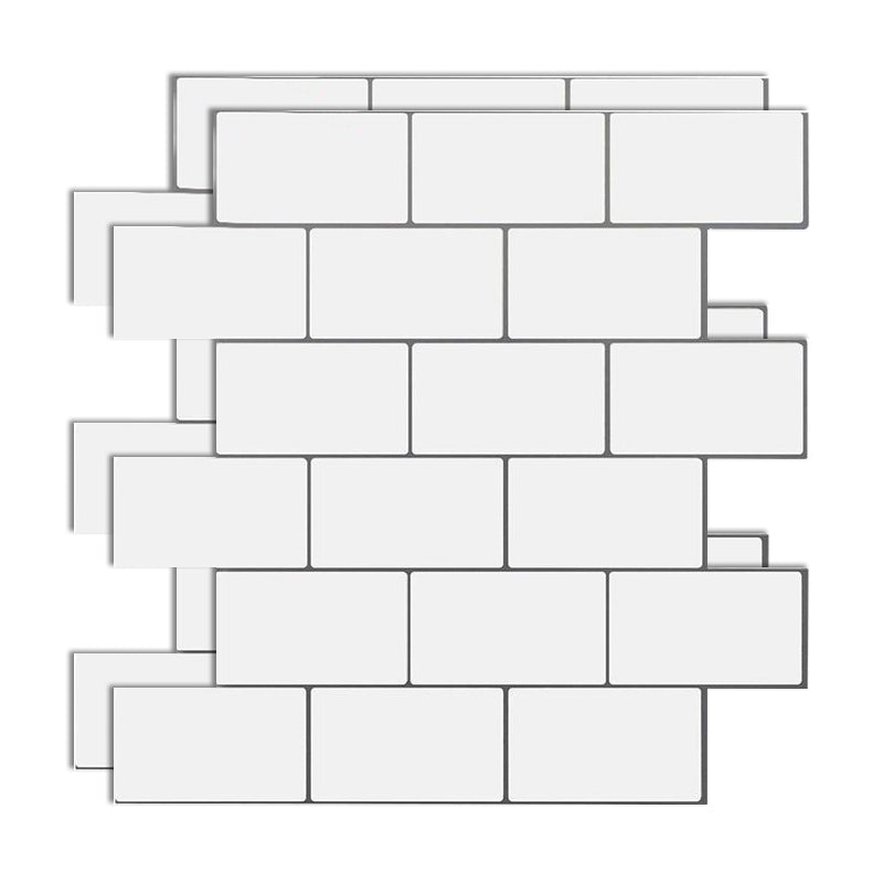 Plastic Peel & Stick Subway Tile Modern Simple Peel & Stick Subway Tile White Clearhalo 'Flooring 'Home Improvement' 'home_improvement' 'home_improvement_peel_stick_blacksplash' 'Peel & Stick Backsplash Tile' 'peel_stick_blacksplash' 'Walls & Ceilings' Walls and Ceiling' 7183715