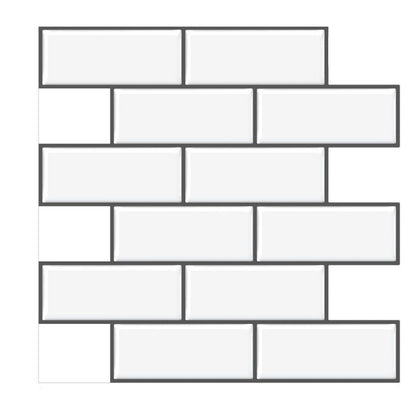 Plastic Peel and Stick Tiles Subway Tile Wallpaper for Kitchen and Bathroom Milky White Clearhalo 'Flooring 'Home Improvement' 'home_improvement' 'home_improvement_peel_stick_blacksplash' 'Peel & Stick Backsplash Tile' 'peel_stick_blacksplash' 'Walls & Ceilings' Walls and Ceiling' 7183732