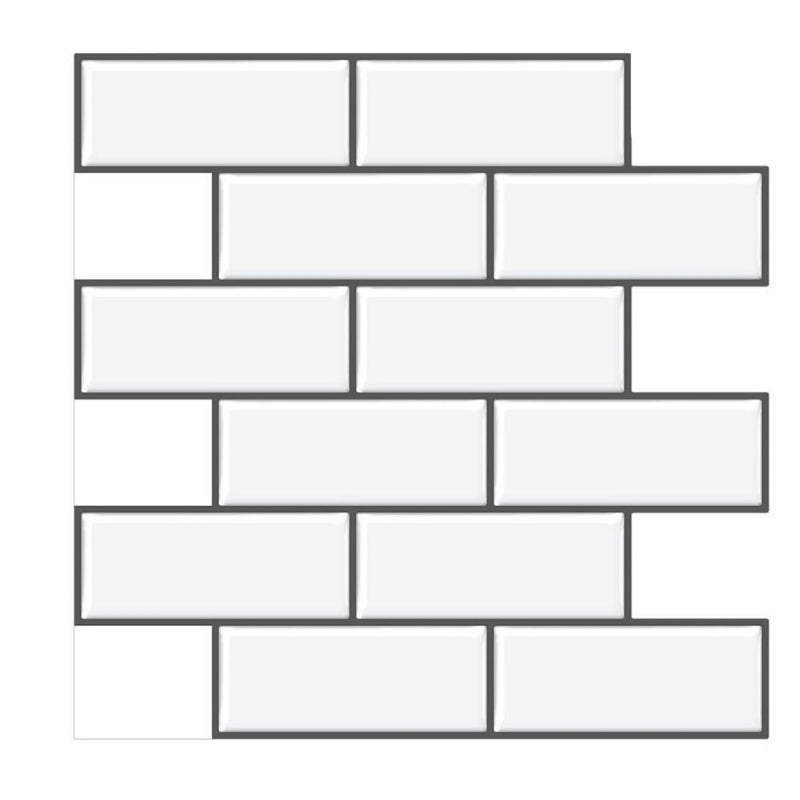 Plastic Peel and Stick Tiles Subway Tile Wallpaper for Kitchen and Bathroom Clearhalo 'Flooring 'Home Improvement' 'home_improvement' 'home_improvement_peel_stick_blacksplash' 'Peel & Stick Backsplash Tile' 'peel_stick_blacksplash' 'Walls & Ceilings' Walls and Ceiling' 7183737