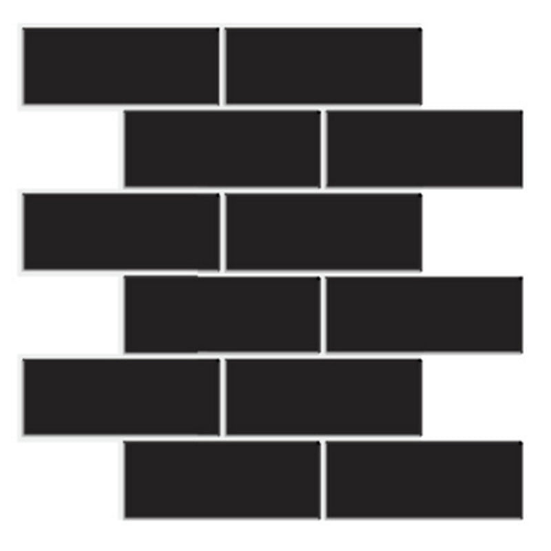 Plastic Peel and Stick Tiles Subway Tile Wallpaper for Kitchen and Bathroom Black Clearhalo 'Flooring 'Home Improvement' 'home_improvement' 'home_improvement_peel_stick_blacksplash' 'Peel & Stick Backsplash Tile' 'peel_stick_blacksplash' 'Walls & Ceilings' Walls and Ceiling' 7183739