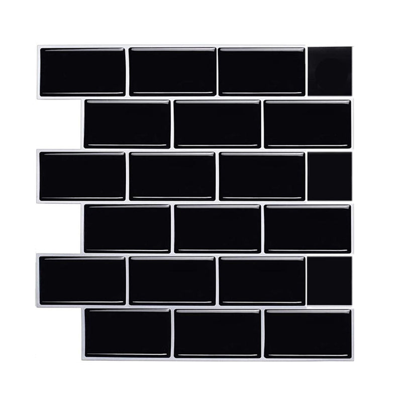PVC Peel and Stick Tiles Waterproof Peel and Stick Tiles with Square Shape Black Clearhalo 'Flooring 'Home Improvement' 'home_improvement' 'home_improvement_peel_stick_blacksplash' 'Peel & Stick Backsplash Tile' 'peel_stick_blacksplash' 'Walls & Ceilings' Walls and Ceiling' 7183748