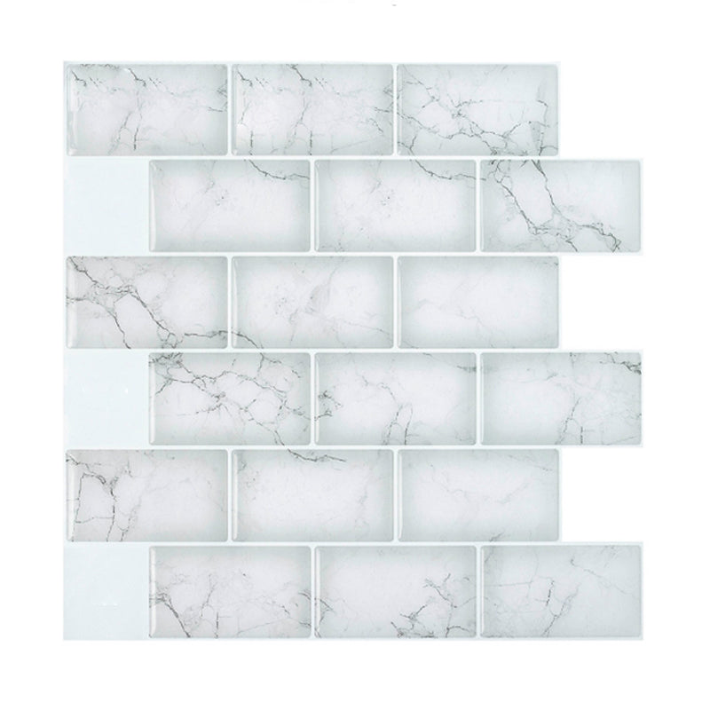 PVC Peel and Stick Tiles Waterproof Peel and Stick Tiles with Square Shape Marble Clearhalo 'Flooring 'Home Improvement' 'home_improvement' 'home_improvement_peel_stick_blacksplash' 'Peel & Stick Backsplash Tile' 'peel_stick_blacksplash' 'Walls & Ceilings' Walls and Ceiling' 7183749