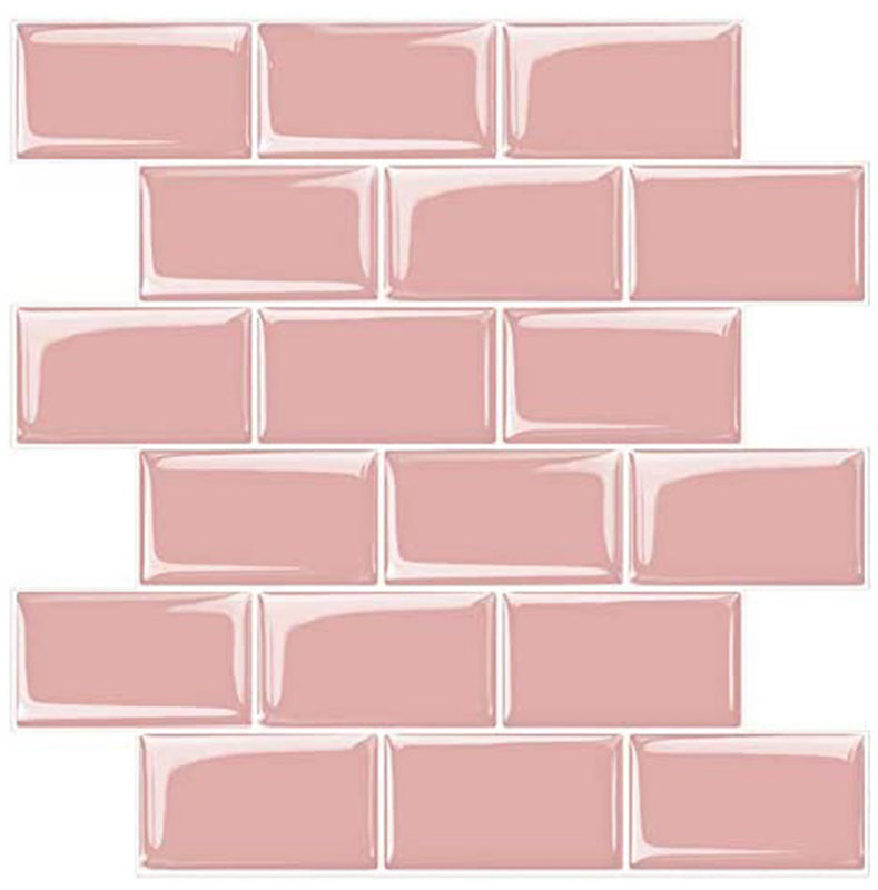 PVC Peel and Stick Tiles Waterproof Peel and Stick Tiles with Square Shape Pink Clearhalo 'Flooring 'Home Improvement' 'home_improvement' 'home_improvement_peel_stick_blacksplash' 'Peel & Stick Backsplash Tile' 'peel_stick_blacksplash' 'Walls & Ceilings' Walls and Ceiling' 7183762