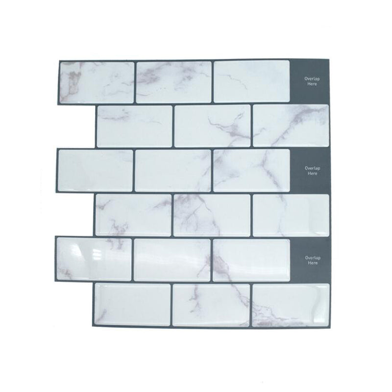 PVC Peel and Stick Tiles Waterproof Peel and Stick Tiles with Square Shape White/ Green Clearhalo 'Flooring 'Home Improvement' 'home_improvement' 'home_improvement_peel_stick_blacksplash' 'Peel & Stick Backsplash Tile' 'peel_stick_blacksplash' 'Walls & Ceilings' Walls and Ceiling' 7183763