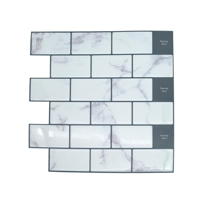 PVC Peel and Stick Tiles Waterproof Peel and Stick Tiles with Square Shape White Green Clearhalo 'Flooring 'Home Improvement' 'home_improvement' 'home_improvement_peel_stick_blacksplash' 'Peel & Stick Backsplash Tile' 'peel_stick_blacksplash' 'Walls & Ceilings' Walls and Ceiling' 7183763