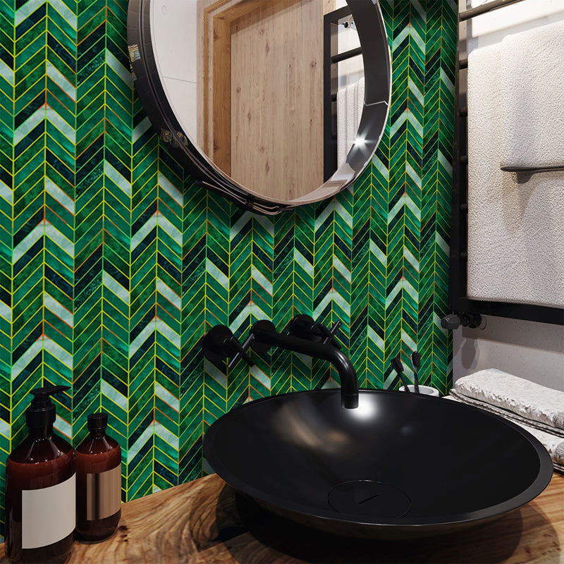 Plastic Peel and Stick Tiles Contemporary Peel and Stick Tiles Blackish Green 10-Piece Set Clearhalo 'Flooring 'Home Improvement' 'home_improvement' 'home_improvement_peel_stick_blacksplash' 'Peel & Stick Backsplash Tile' 'peel_stick_blacksplash' 'Walls & Ceilings' Walls and Ceiling' 7183783