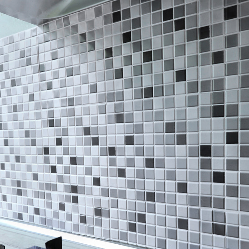 Waterproof Peel & Stick PVC Mosaic Tile Mosaic Tile Wallpaper Gray/ Black/ White 5-Piece Set Matte Clearhalo 'Flooring 'Home Improvement' 'home_improvement' 'home_improvement_peel_stick_blacksplash' 'Peel & Stick Backsplash Tile' 'peel_stick_blacksplash' 'Walls & Ceilings' Walls and Ceiling' 7183800