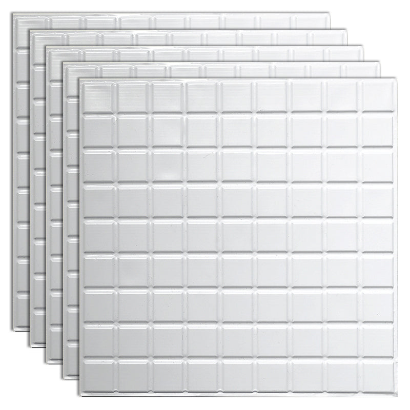 Waterproof Peel & Stick PVC Mosaic Tile Mosaic Tile Wallpaper White 5-Piece Set Matte Clearhalo 'Flooring 'Home Improvement' 'home_improvement' 'home_improvement_peel_stick_blacksplash' 'Peel & Stick Backsplash Tile' 'peel_stick_blacksplash' 'Walls & Ceilings' Walls and Ceiling' 7183801