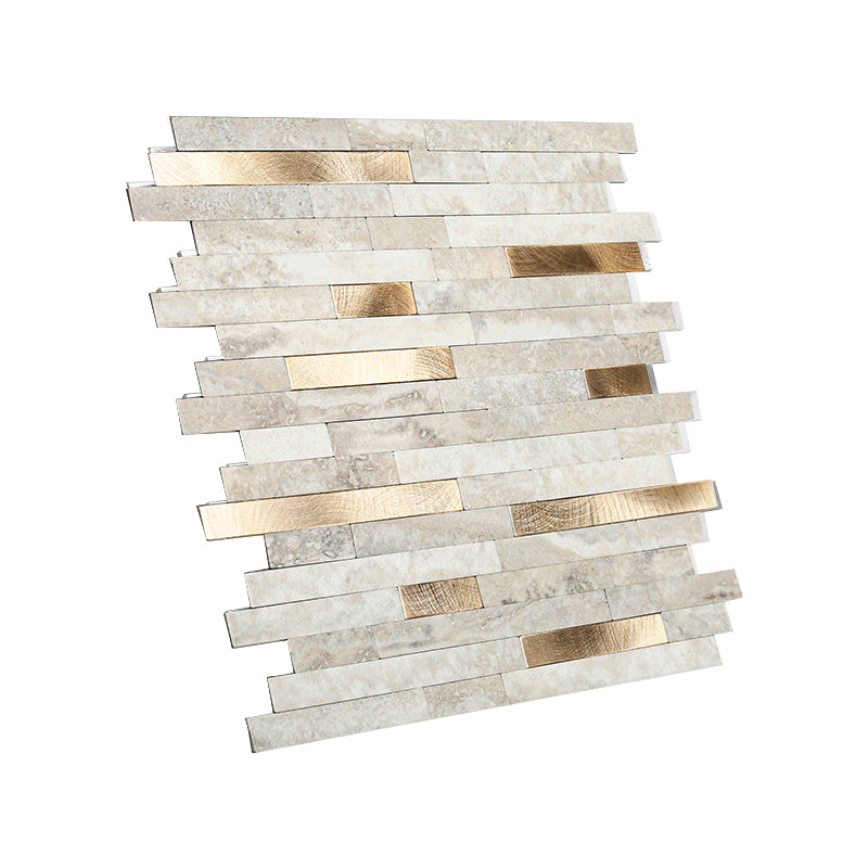 Modern Peel & Stick Subway Tile Waterproof Peel & Stick Subway Tile Grey-Gold Clearhalo 'Flooring 'Home Improvement' 'home_improvement' 'home_improvement_peel_stick_blacksplash' 'Peel & Stick Backsplash Tile' 'peel_stick_blacksplash' 'Walls & Ceilings' Walls and Ceiling' 7183814