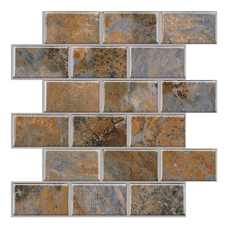 PVC Subway Tile Wallpaper Waterproof Peel and Stick Backsplash Tile Brown Clearhalo 'Flooring 'Home Improvement' 'home_improvement' 'home_improvement_peel_stick_blacksplash' 'Peel & Stick Backsplash Tile' 'peel_stick_blacksplash' 'Walls & Ceilings' Walls and Ceiling' 7183831