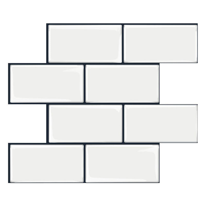 PVC Subway Tile Wallpaper Waterproof Peel and Stick Backsplash Tile White-Black Clearhalo 'Flooring 'Home Improvement' 'home_improvement' 'home_improvement_peel_stick_blacksplash' 'Peel & Stick Backsplash Tile' 'peel_stick_blacksplash' 'Walls & Ceilings' Walls and Ceiling' 7183834