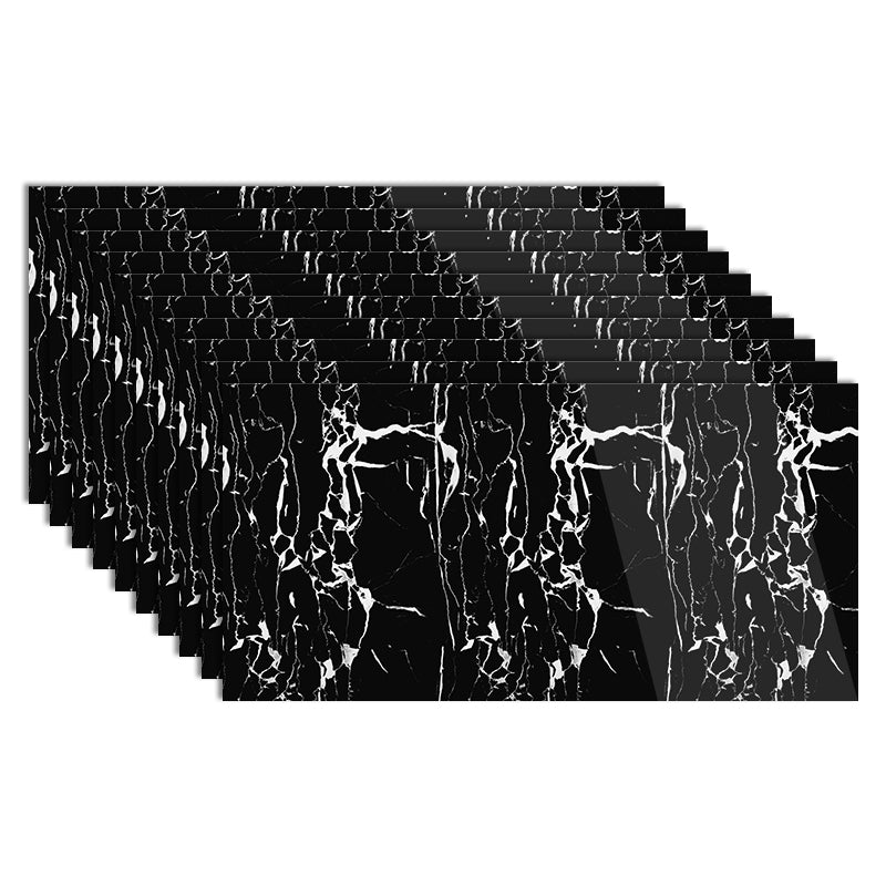 Field Tile Wallpaper Waterproof Peel and Stick Backsplash Wall Tile Black White 1'6" x 3' 10-Piece Set Clearhalo 'Flooring 'Home Improvement' 'home_improvement' 'home_improvement_peel_stick_blacksplash' 'Peel & Stick Backsplash Tile' 'peel_stick_blacksplash' 'Walls & Ceilings' Walls and Ceiling' 7183860