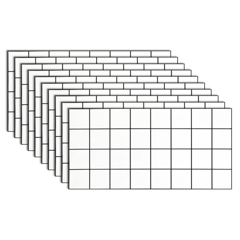 Field Tile Wallpaper Waterproof Peel and Stick Backsplash Wall Tile White Plaid 1' x 2' 10-Piece Set Clearhalo 'Flooring 'Home Improvement' 'home_improvement' 'home_improvement_peel_stick_blacksplash' 'Peel & Stick Backsplash Tile' 'peel_stick_blacksplash' 'Walls & Ceilings' Walls and Ceiling' 7183870