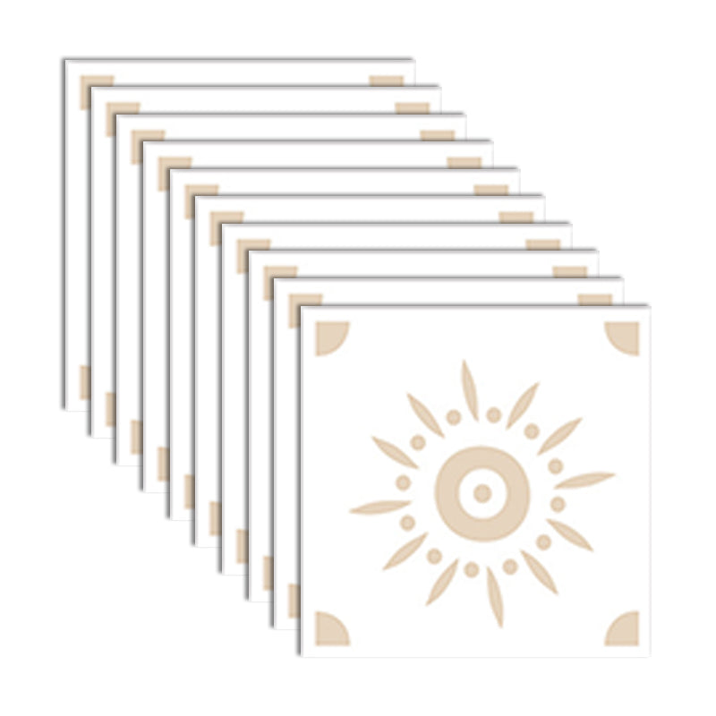 PVC Peel and Stick Backsplash Mosaic Tile Wallpaper with Square Shape Brown-Khaki 10-Piece Set Clearhalo 'Flooring 'Home Improvement' 'home_improvement' 'home_improvement_peel_stick_blacksplash' 'Peel & Stick Backsplash Tile' 'peel_stick_blacksplash' 'Walls & Ceilings' Walls and Ceiling' 7183907