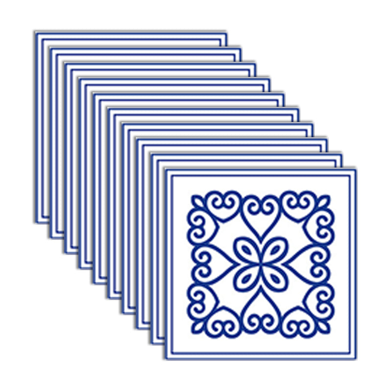 PVC Peel and Stick Backsplash Mosaic Tile Wallpaper with Square Shape Dark Blue-White 10-Piece Set Clearhalo 'Flooring 'Home Improvement' 'home_improvement' 'home_improvement_peel_stick_blacksplash' 'Peel & Stick Backsplash Tile' 'peel_stick_blacksplash' 'Walls & Ceilings' Walls and Ceiling' 7183909