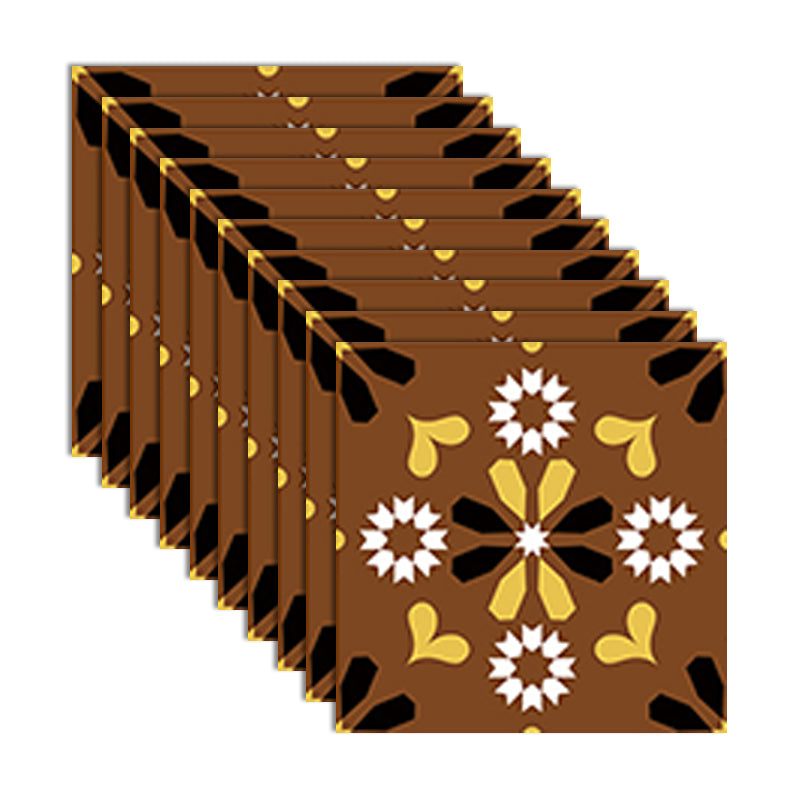 PVC Peel and Stick Backsplash Mosaic Tile Wallpaper with Square Shape Yellow Black 10-Piece Set Clearhalo 'Flooring 'Home Improvement' 'home_improvement' 'home_improvement_peel_stick_blacksplash' 'Peel & Stick Backsplash Tile' 'peel_stick_blacksplash' 'Walls & Ceilings' Walls and Ceiling' 7183918