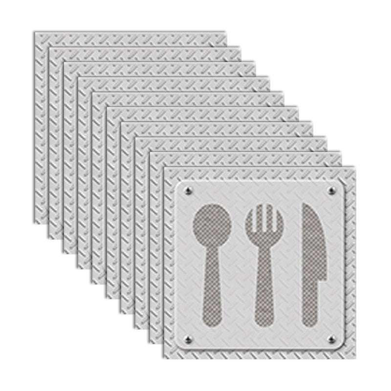 PVC Peel and Stick Backsplash Mosaic Tile Wallpaper with Square Shape Dark Grey Grey 10-Piece Set Clearhalo 'Flooring 'Home Improvement' 'home_improvement' 'home_improvement_peel_stick_blacksplash' 'Peel & Stick Backsplash Tile' 'peel_stick_blacksplash' 'Walls & Ceilings' Walls and Ceiling' 7183919