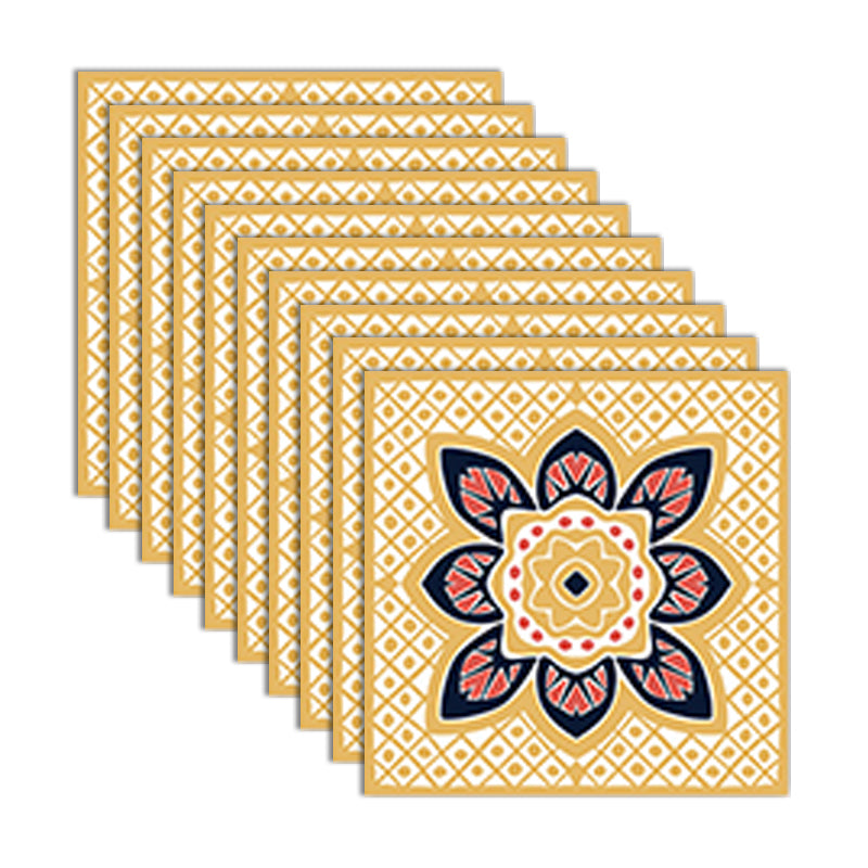 PVC Peel and Stick Backsplash Mosaic Tile Wallpaper with Square Shape Yellow 10-Piece Set Clearhalo 'Flooring 'Home Improvement' 'home_improvement' 'home_improvement_peel_stick_blacksplash' 'Peel & Stick Backsplash Tile' 'peel_stick_blacksplash' 'Walls & Ceilings' Walls and Ceiling' 7183920