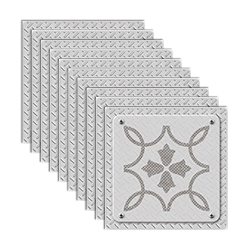 PVC Peel and Stick Backsplash Mosaic Tile Wallpaper with Square Shape Grey 10-Piece Set Clearhalo 'Flooring 'Home Improvement' 'home_improvement' 'home_improvement_peel_stick_blacksplash' 'Peel & Stick Backsplash Tile' 'peel_stick_blacksplash' 'Walls & Ceilings' Walls and Ceiling' 7183921