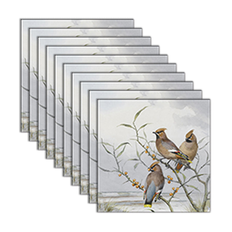 PVC Peel and Stick Backsplash Mosaic Tile Wallpaper with Square Shape White-Orange 10-Piece Set Clearhalo 'Flooring 'Home Improvement' 'home_improvement' 'home_improvement_peel_stick_blacksplash' 'Peel & Stick Backsplash Tile' 'peel_stick_blacksplash' 'Walls & Ceilings' Walls and Ceiling' 7183922