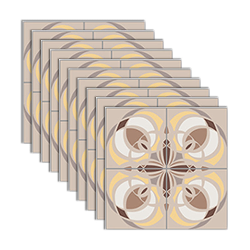 PVC Peel and Stick Backsplash Mosaic Tile Wallpaper with Square Shape Yellow-Gray 10-Piece Set Clearhalo 'Flooring 'Home Improvement' 'home_improvement' 'home_improvement_peel_stick_blacksplash' 'Peel & Stick Backsplash Tile' 'peel_stick_blacksplash' 'Walls & Ceilings' Walls and Ceiling' 7183924