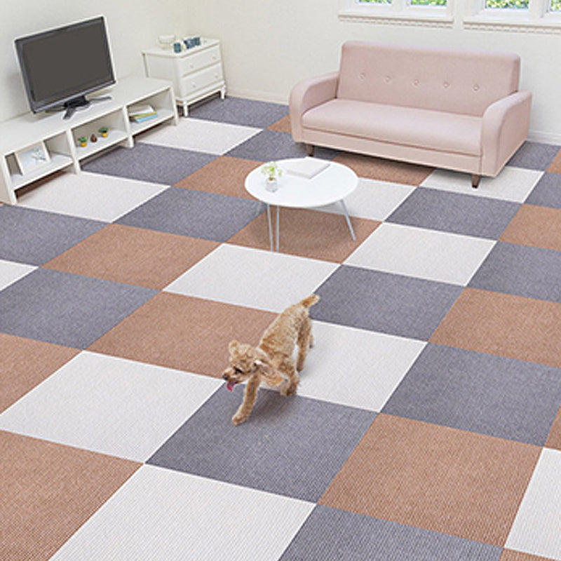 Carpet Tile Fade Resistant Non-Skid Solid Color Self-Stick Carpet Tiles Living Room Clearhalo 'Carpet Tiles & Carpet Squares' 'carpet_tiles_carpet_squares' 'Flooring 'Home Improvement' 'home_improvement' 'home_improvement_carpet_tiles_carpet_squares' Walls and Ceiling' 7184449