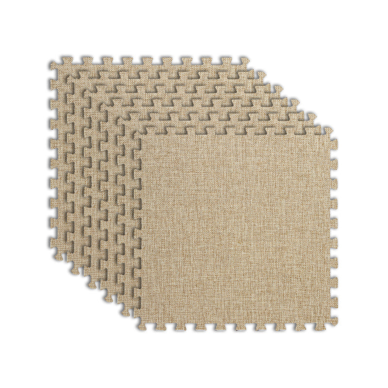 Modern Floor Tile Foam Interlocking Stain Resistant Indoor Floor Carpet Tile Khaki 24"L x 24"W Clearhalo 'Carpet Tiles & Carpet Squares' 'carpet_tiles_carpet_squares' 'Flooring 'Home Improvement' 'home_improvement' 'home_improvement_carpet_tiles_carpet_squares' Walls and Ceiling' 7184715