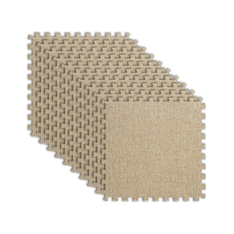 Modern Floor Tile Foam Interlocking Stain Resistant Indoor Floor Carpet Tile Khaki Clearhalo 'Carpet Tiles & Carpet Squares' 'carpet_tiles_carpet_squares' 'Flooring 'Home Improvement' 'home_improvement' 'home_improvement_carpet_tiles_carpet_squares' Walls and Ceiling' 7184717