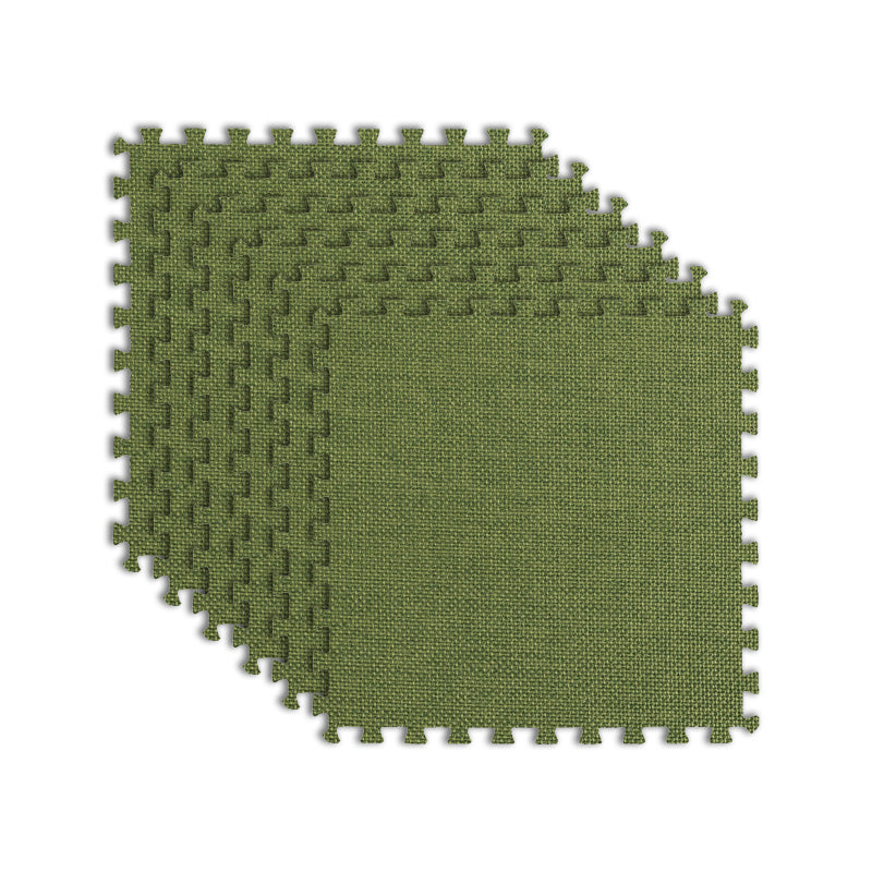 Modern Floor Tile Foam Interlocking Stain Resistant Indoor Floor Carpet Tile Army Green 24"L x 24"W Clearhalo 'Carpet Tiles & Carpet Squares' 'carpet_tiles_carpet_squares' 'Flooring 'Home Improvement' 'home_improvement' 'home_improvement_carpet_tiles_carpet_squares' Walls and Ceiling' 7184723